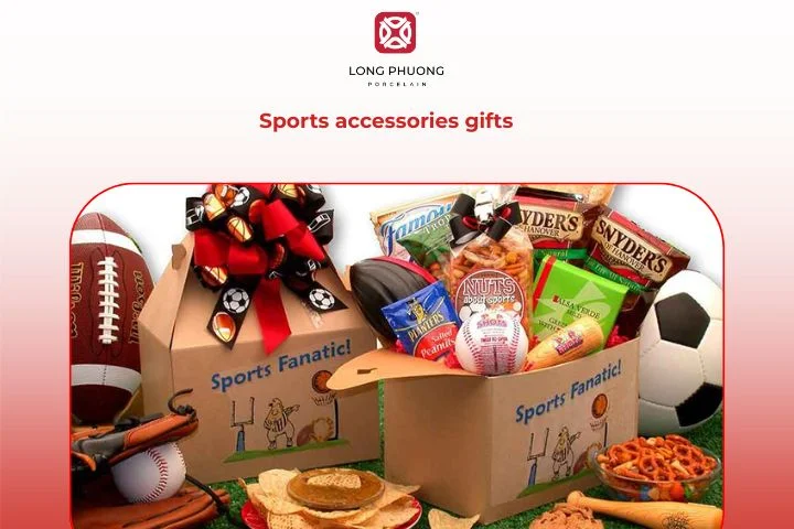 Sports accessories reflect an energetic and modern gifting style.