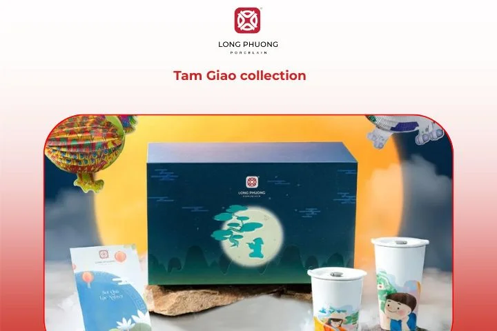 The Tam Giao porcelain set reflects timeless artistry and family harmony during the festival