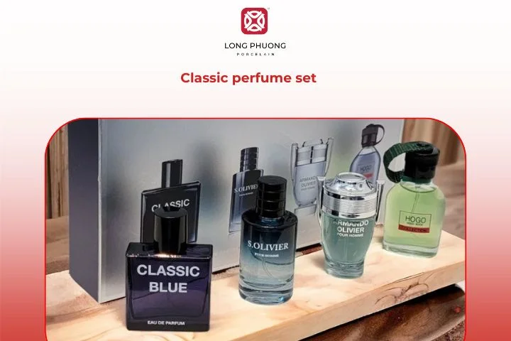 A classic perfume set for him enhances confidence and sophistication.
