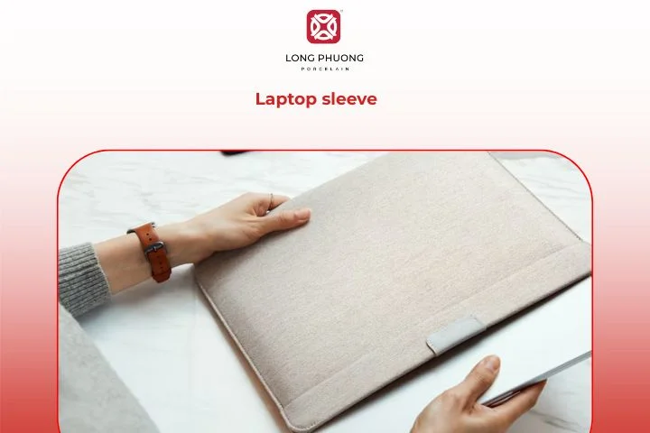 A durable laptop sleeve protects his device while showcasing modern style.