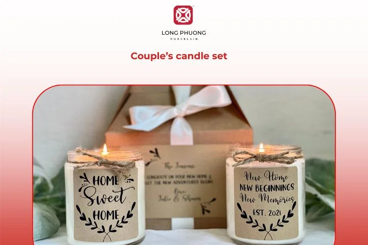 A couple’s candle set creates a warm, relaxing, and romantic atmosphere.