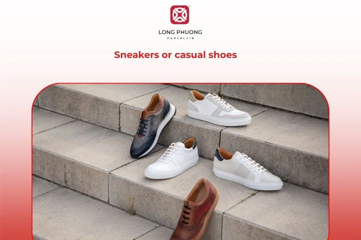 A pair of stylish sneakers enhances his confidence and everyday comfort.