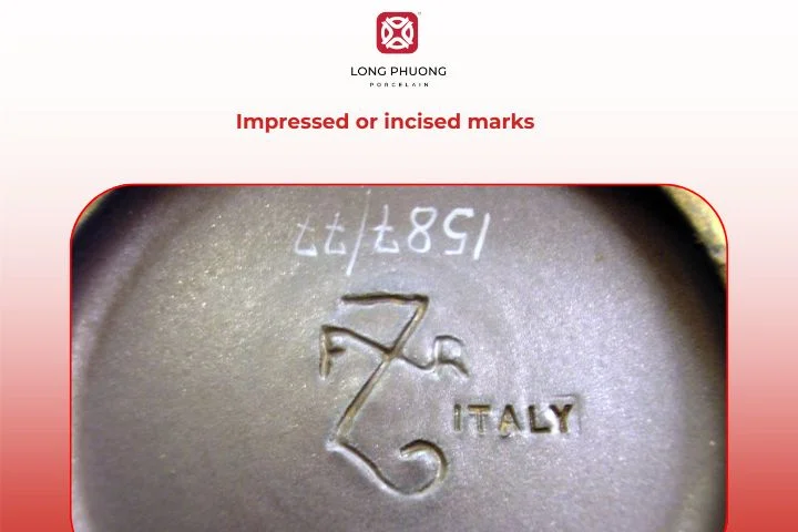 Impressed marks highlight the artisan’s personal touch in handmade pottery