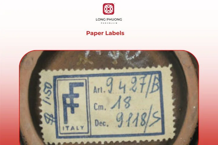 Paper labels signify mid-century export craftsmanship in Italian ceramics