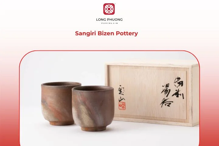 Dark smoky Sangiri Bizen pottery with subtle green and black hues