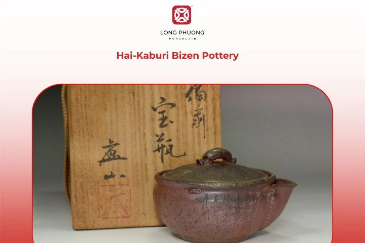 Hai-Kaburi Bizen pottery covered in ash with textured surface