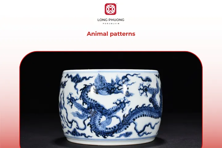 Five-clawed dragons often adorn white-glazed jars amid waves