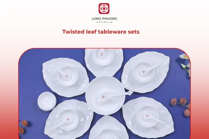 Twisted Leaf tableware set enhances the elegance of a traditional offering tray in Vietnam