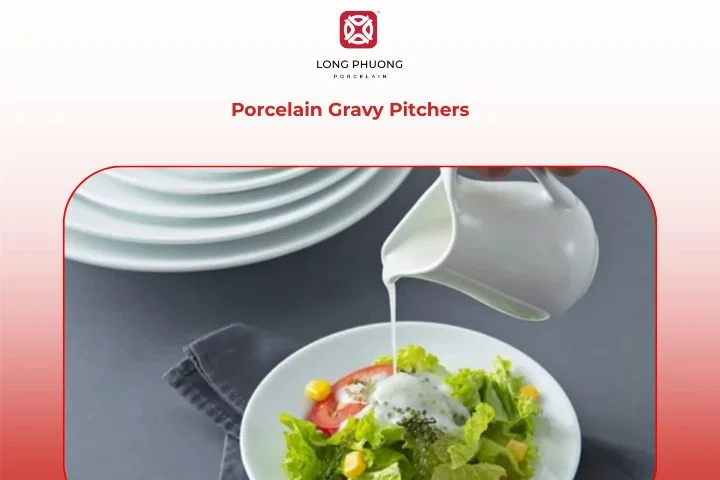 Practical and stylish porcelain gravy pitchers for sauces