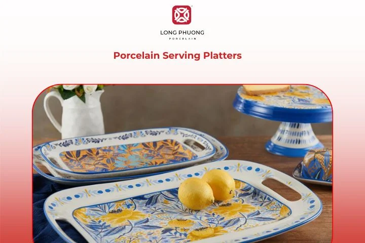 Stylish porcelain serving platters to elevate food presentation.