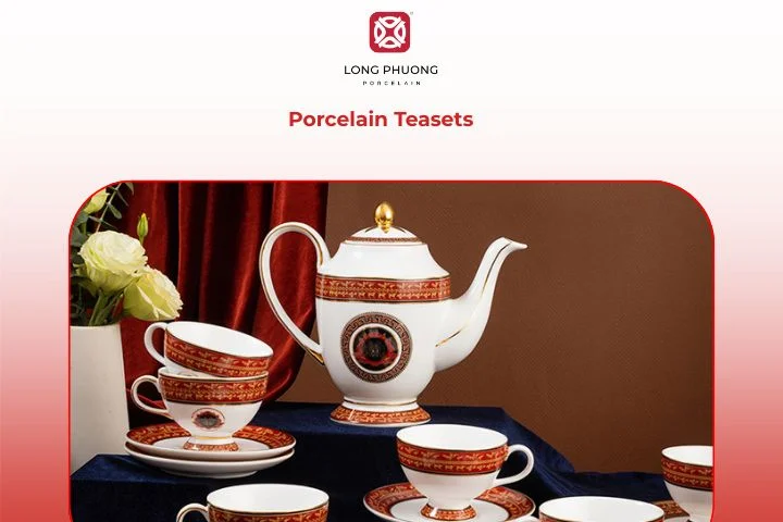 Sophisticated porcelain teapots and cups for traditional tea ceremonies