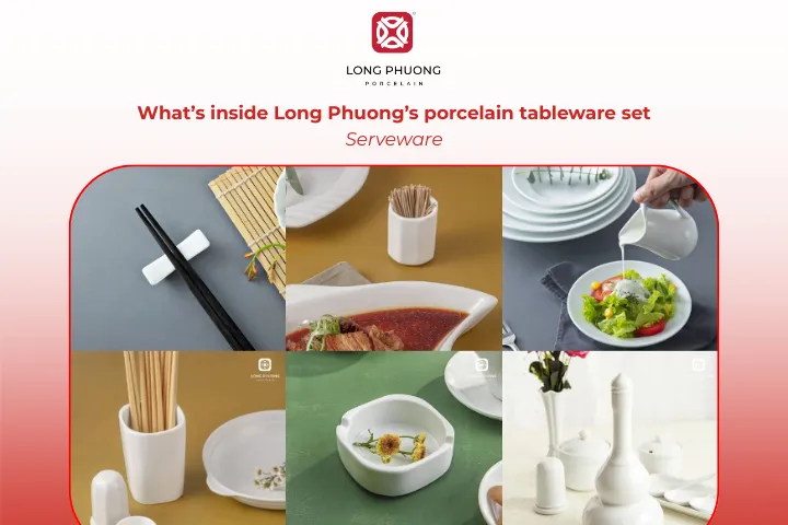 Long Phuong’s porcelain serveware keeps the table organized while adding elegance to meals
