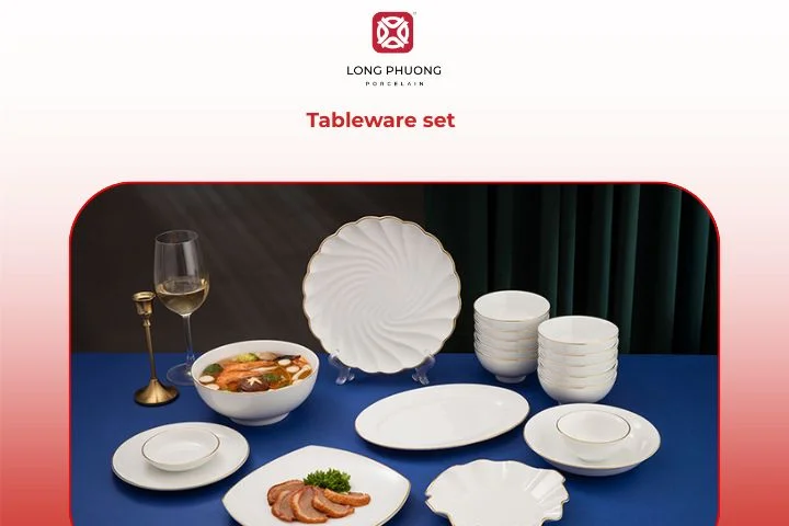 Porcelain dinnerware set for Asian dining