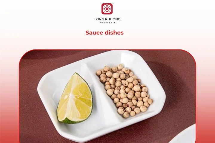 Small porcelain sauce dishes
