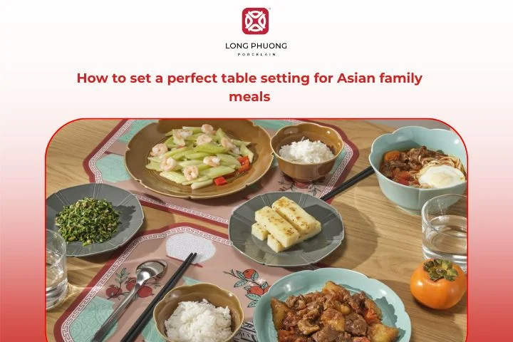 Elegant Asian dining table for family meal