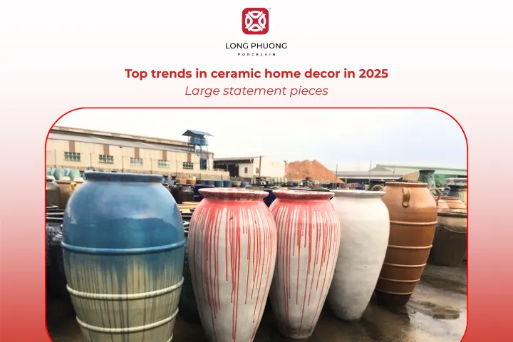 A growing movement in modern ceramic decor is the love for large statement pieces