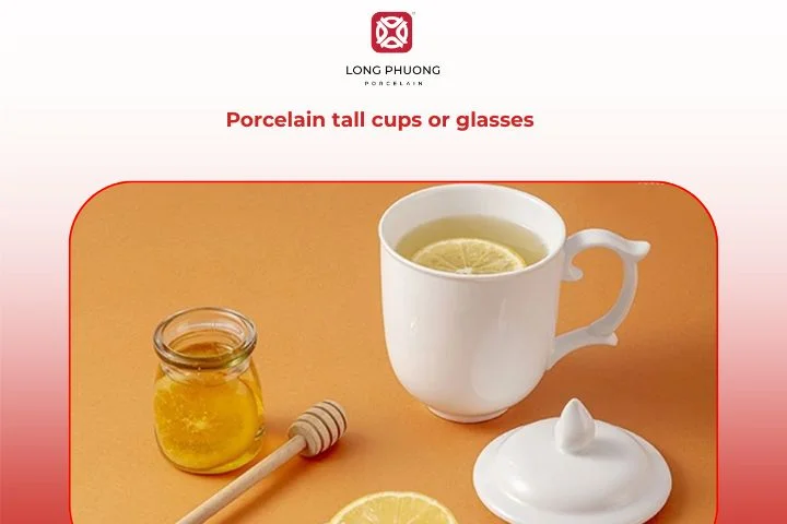 Tall porcelain cups elevate the look and feel of lattes and milk-based coffees