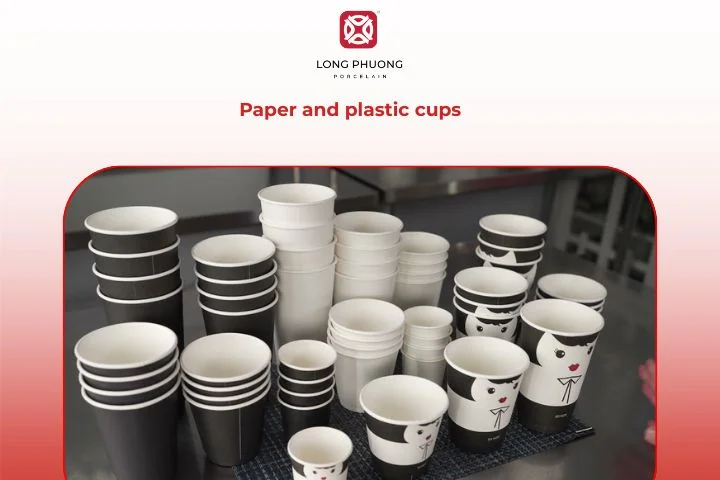 Paper and plastic cups represent convenience and practicality in every café