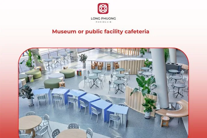 A museum cafeteria offering relaxing meals and drinks for visitors after exhibitions