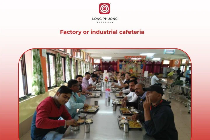A factory cafeteria providing quick, energy-boosting meals for industrial workers