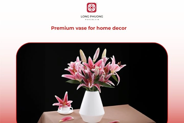 Modern designer porcelain vase for home décor anniversary gift
