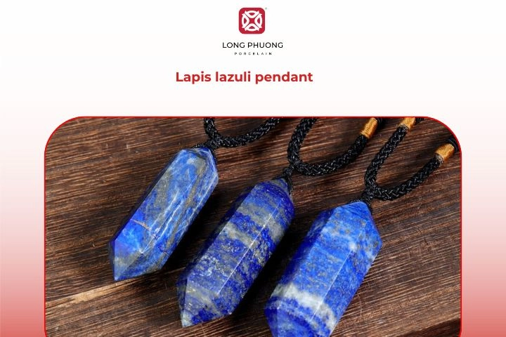 Elegant lapis lazuli pendant gift for him on 9th anniversary