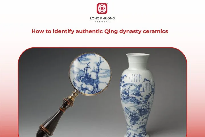 Authentic Qing dynasty ceramics can be identified by glaze texture, brushwork, and reign marks