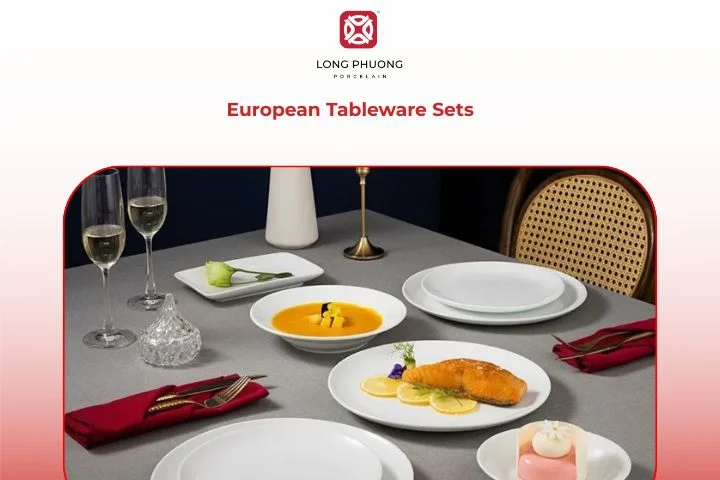 Elegant European-style tableware sets designed for modern restaurants and cafes
