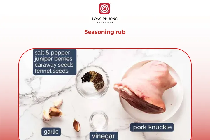 Prepare the seasoning rub for German pork knuckle