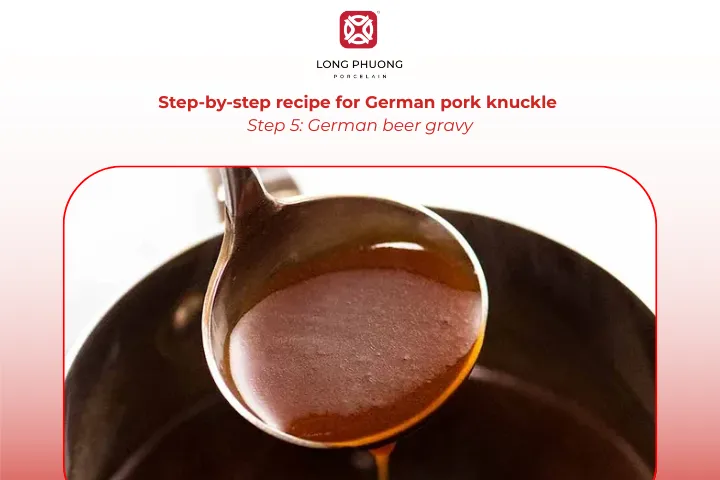 Make a smooth beer gravy from the pan juices and serve it with the pork knuckle