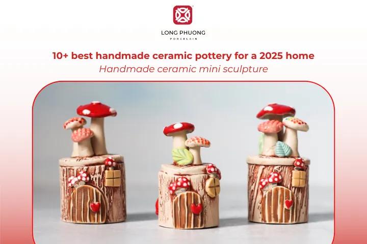 Handmade ceramic mini sculpture adds artistic personality to your space