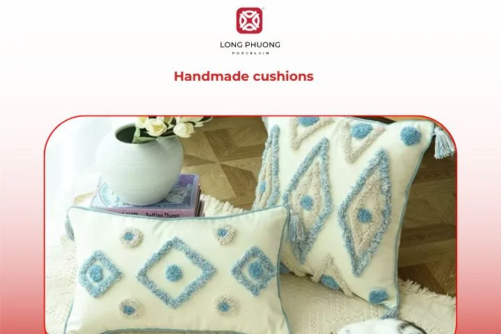 Handmade cushions — cozy and good housewarming gifts for any living space.