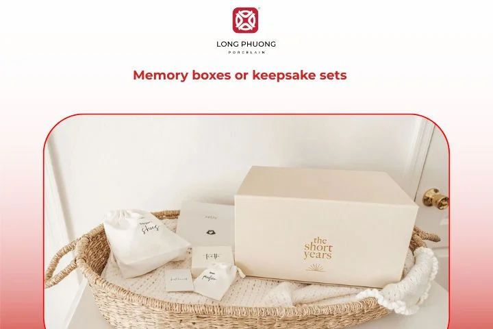 Memory boxes — sentimental and lasting housewarming gifts for new families.