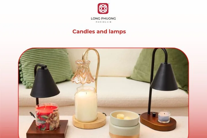 Candles and lamps — traditional house warming gifts symbolizing light and warmth.