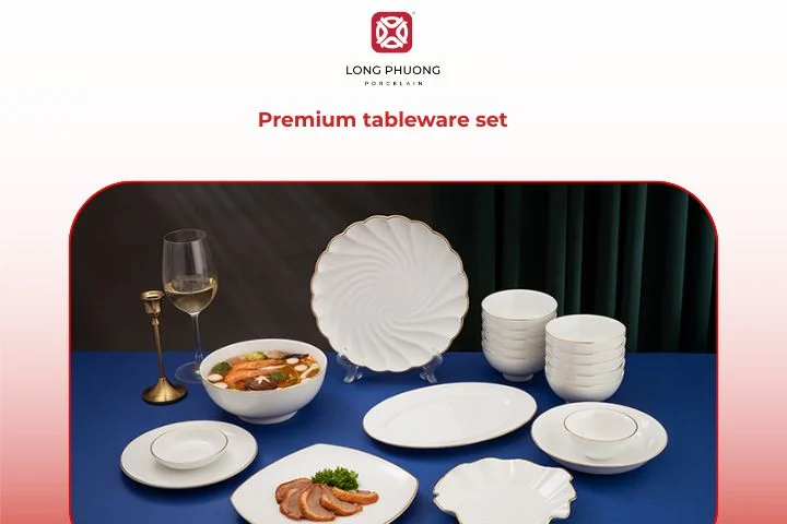 A luxury porcelain tableware set