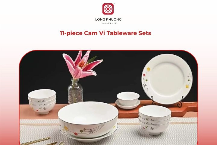 Large Cam Vi tableware set with plates and bowls