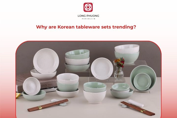 Trending Korean tableware sets with minimalist colors and modern shapes
