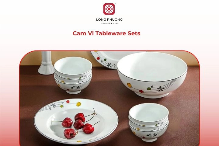 Cam Vi tableware set with smooth matte glaze