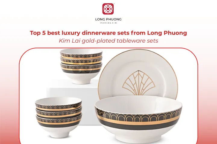 The Kim Lai gold-plated tableware set brings sophistication and good fortune to the table