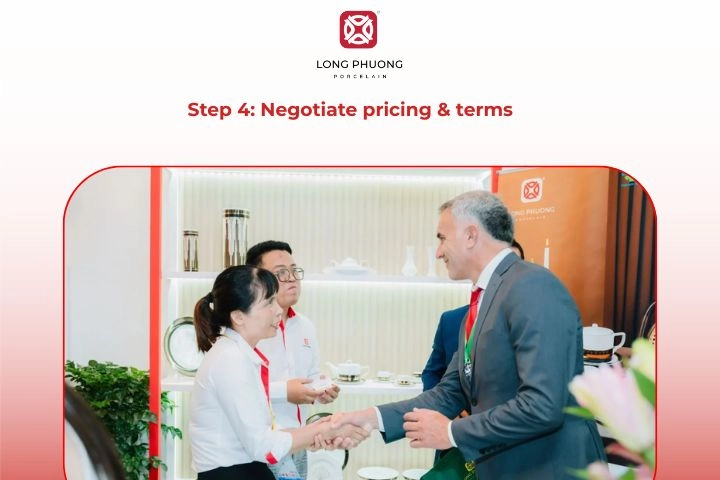 Negotiating export pricing and order terms with suppliers