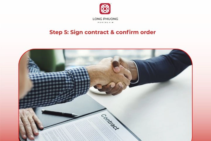 Finalizing contracts and confirming porcelain export orders