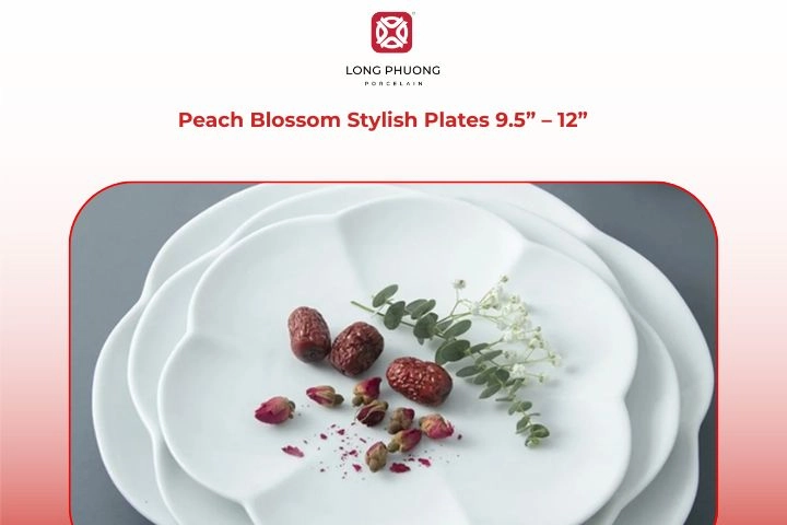 Peach Blossom porcelain serving platters with elegant floral design