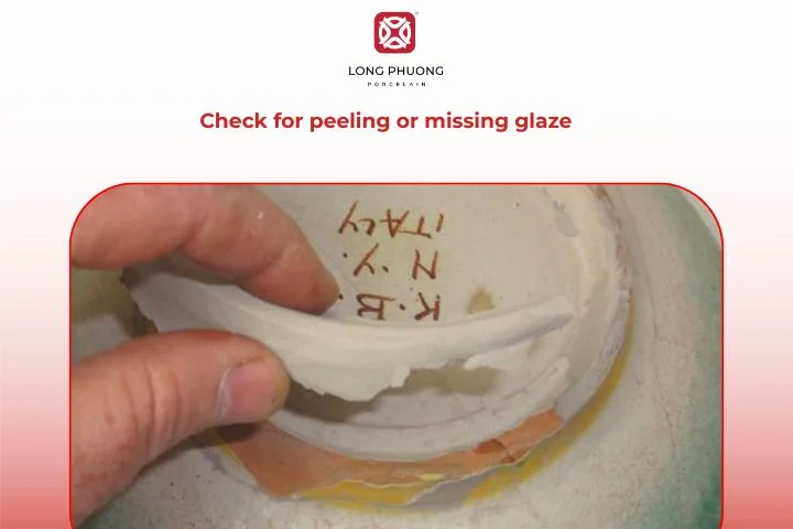 Peeling glaze on pottery signals long-term wear and genuine aging