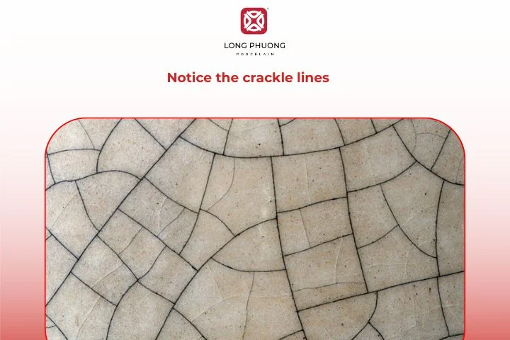 Crackle lines appear naturally on ancient ceramics as the glaze ages and contracts