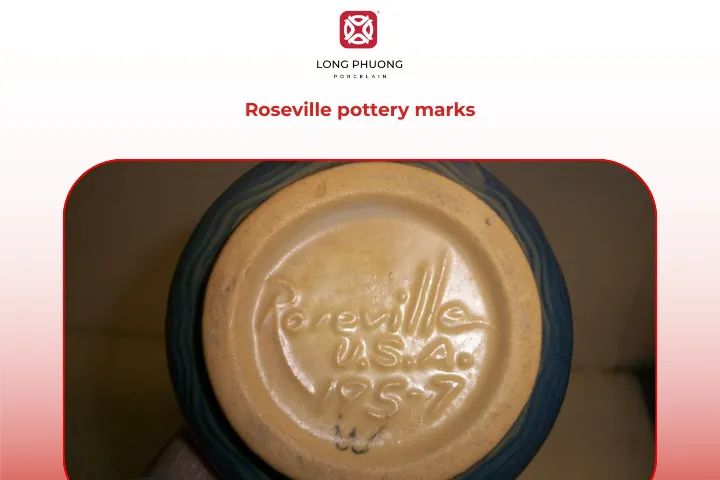 The USA pottery marks identification guide is useful for confirming authentic Roseville pottery