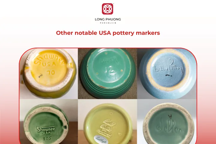 The USA pottery marks identification guide supports distinguishing pieces from various U.S. potteries