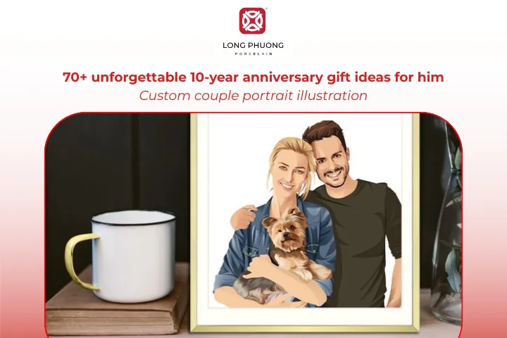 A custom portrait captures your 10-year journey together in a visually meaningful way