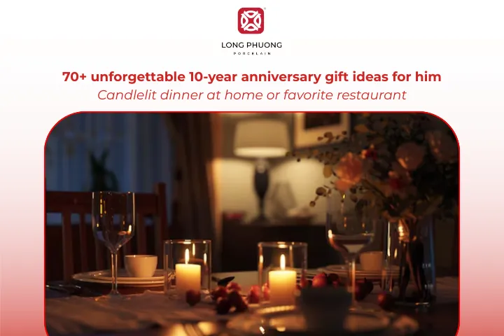 A romantic dinner sets the perfect tone to celebrate a decade of love