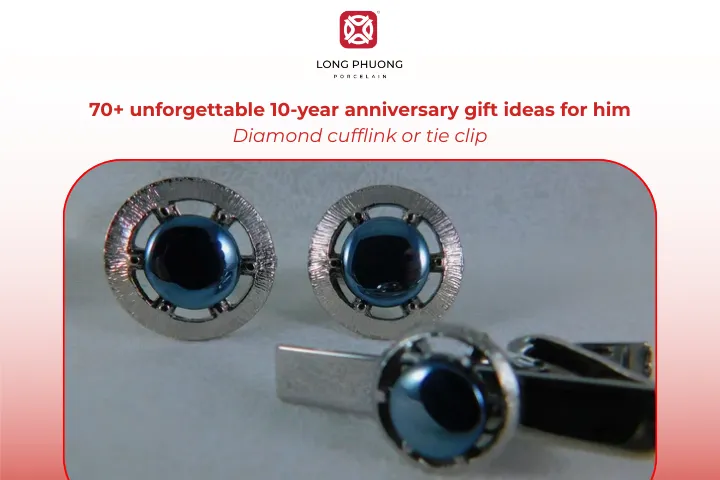 Diamond cufflinks or tie clips add elegance and a lasting touch of sophistication to his formal wear