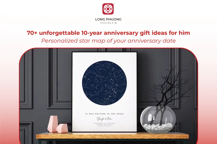 A custom star map captures the night sky of your special date, blending romance with art